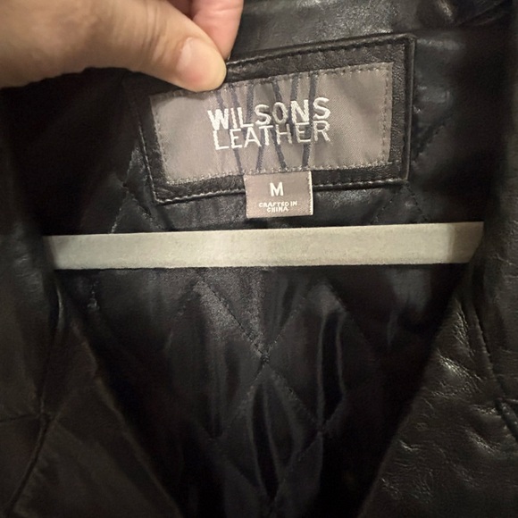Wilsons Leather Vintage Button Up Black Leather Jacket Men’s Size Medium - Picture 2 of 14